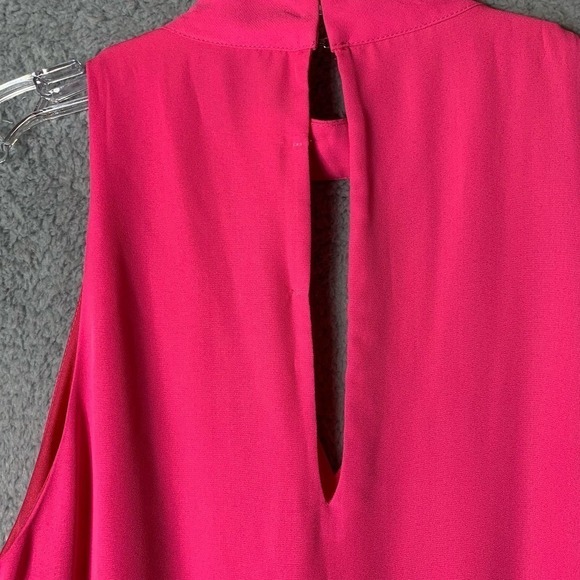 Impeccable Pig Shift Dress Large NWT Hot Pink Barbiecore Lined V-Neck Flowy - Picture 3 of 8